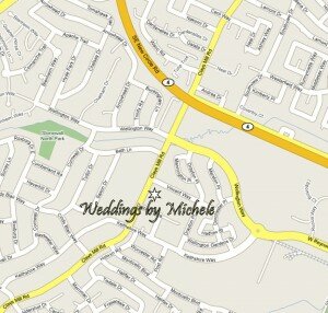 Contact Us with this Map to Weddings by Michele